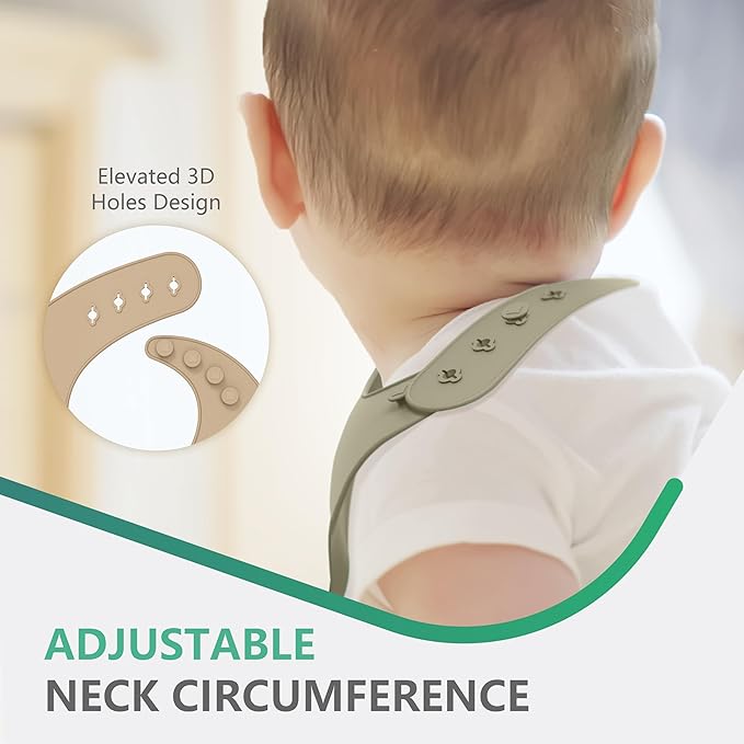 Cuddle Campus Set of 3 Silicone Bibs for Babies & Toddlers,Soft Adjustable Bibs with Pocket Food Catcher for Baby Girl,Boy