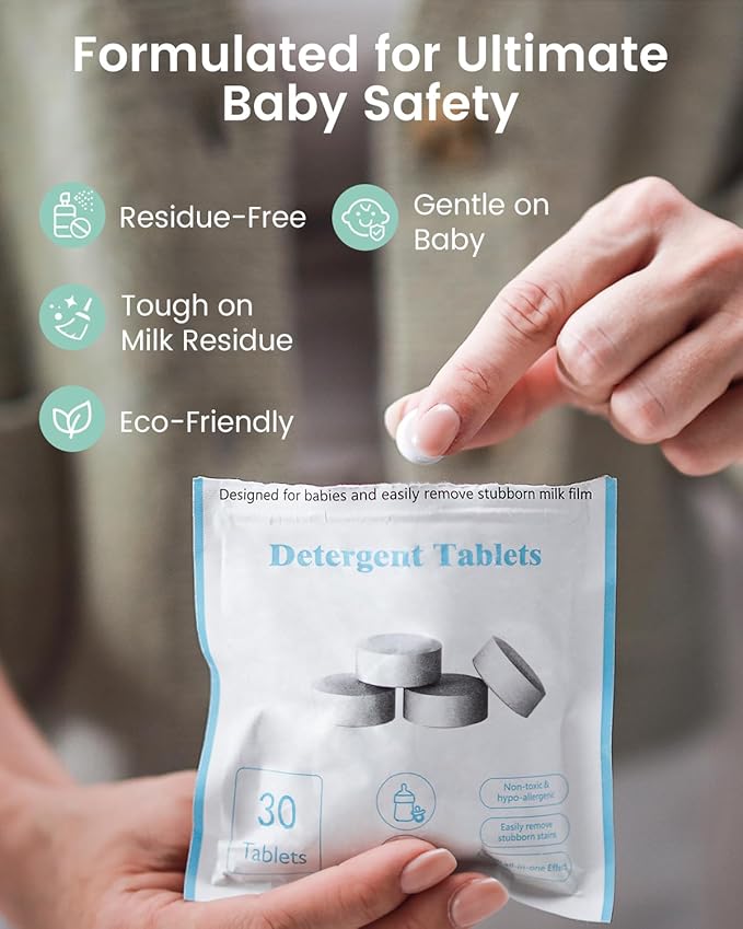 GROWNSY Official Detergent Washing Tablets - 130 PCS, Compatible with Momcozy Baby Bottle Washers