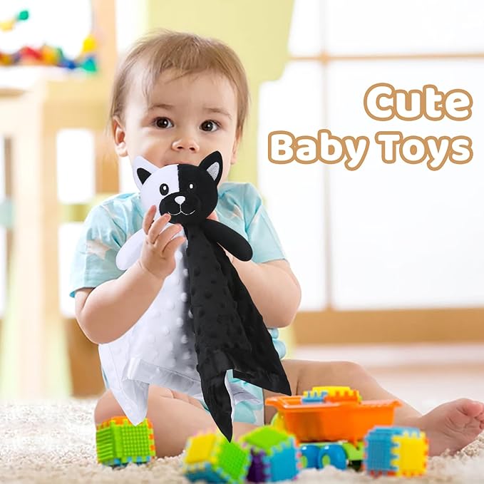 Pro Goleem Cat Loveys for Babies, Soft Security Blanket High Contrast Baby Toys for Newborn Stuffed Animals Baby Gifts for Boys and Girls, 16 Inch