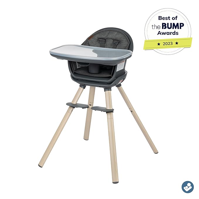 Maxi-Cosi Moa 8-in-1 High Chairs for Babies and Toddlers, Machine Washable Infant High Chair, Compact, Convertible High Chair Lightweight Design, Classic Graphite