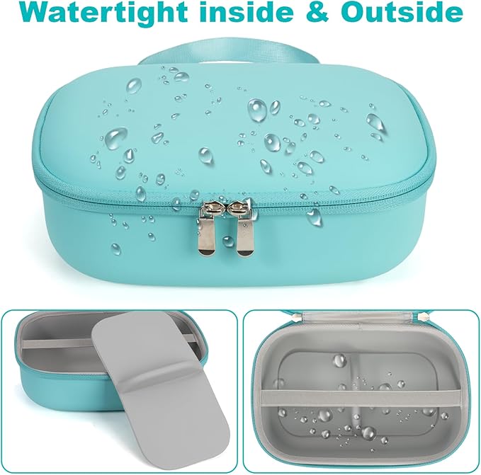 Wearable Breast Pumps Carrying Case, Hard Shell Breast Pump Bag with Waterproof Removable Tray, Breast Pump Storage Bag Compatible with Most of Wearable Breast Pumps (Teal)