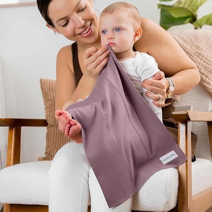 Comfy Cubs Baby Burp Cloths Set (Pack of 6) - Large, 6-Layer, Ultra Absorbent 100% Cotton for Infant Spit-Up, Drool, and Messes - Soft, Gentle, Thoughtful New Born Baby Gifts, Mulberry