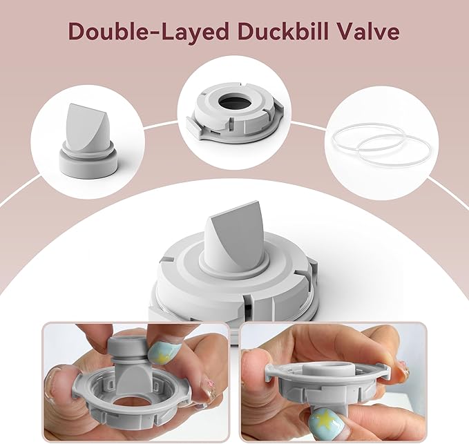 4 PC Duckbill Valves and 2 PC Silicone Diaphragms Compatible with Momcozy M9 Replacements Parts, Replace Mom Cozy M9 Pump Parts, Momcozy Mobile Flow Breastfeeding Accessories