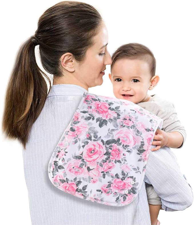2-in-1 Burp Cloths and Baby Bibs - 6 Pack Large Super Absorbent Soft Cotton Burping Cloths for Spit Up, 3 Layers Thick Baby Burp Rags for Girls & Boys