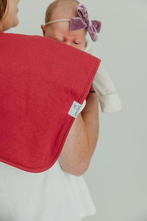 Copper Pearl Premium Baby Burp Cloths - 3-Pack Large Cotton Burp Cloths, Extra Soft Spit Up Rags with 3 Absorbent Layers, Perfect for Baby Girl Gifts (21" x 10" Size, Ivy Set)