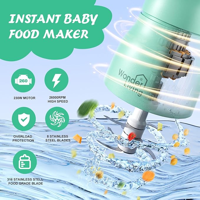 Baby Food Maker - Baby Food Processor Baby Food Blender for Baby Food, Fruit, Vegetable, Meat, Baby Food Puree Maker Make Fresh and Nutritious Meals for Your Little One