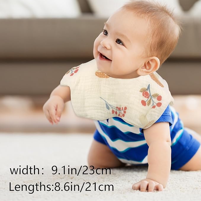 Baby Bibs Muslin Bibs for Baby Girl Boy for Drooling and Teething 10 Pack