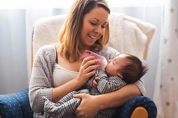 Herobility Glass Baby Bottle - 11 fl oz/320 ml - 3 Pack | Heat Sensing Color-Changing Bottle with Double Anti-Colic Nipple - Silicone Coating - Breastlike Nipples for Newborn Babies - Teal Color