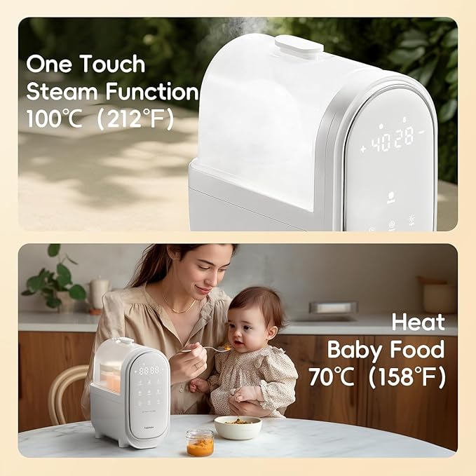 Bottle Warmer for Breastmilk, 11-in-1 Double Bottle Warmer Large Touchscreen with Night Light, Detachable for Easy Cleaning & Accurate Temperature Control, Timer, Milk Warmer for Baby