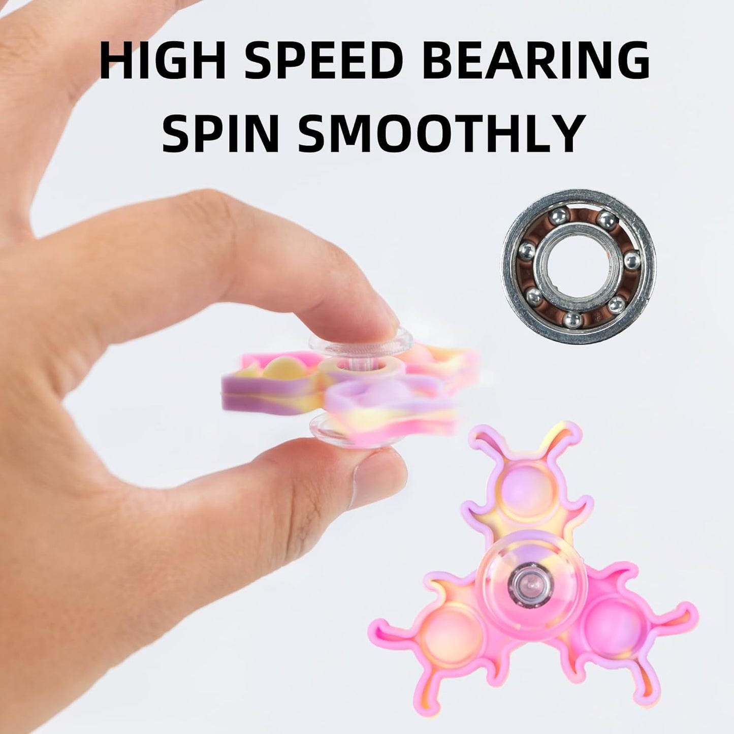 24 Pcs Mini Fidget Spinners Bulk- Pop Bubble Fidget Spinner Toys for Kids Toddlers Adults Birthday Party Favors,Return Gifts,Goodie Bags Stuffers,Party Games,Classroom Rewards Carnival Prizes