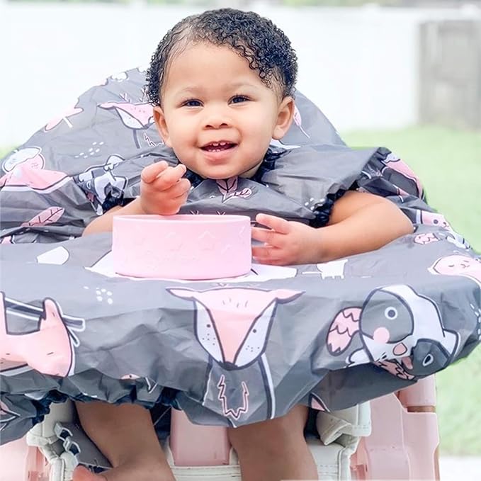 grabease Allover Waterproof Bib for Self-Feeding Infants and Toddlers, Machine Washable, Ages 6-24 Months