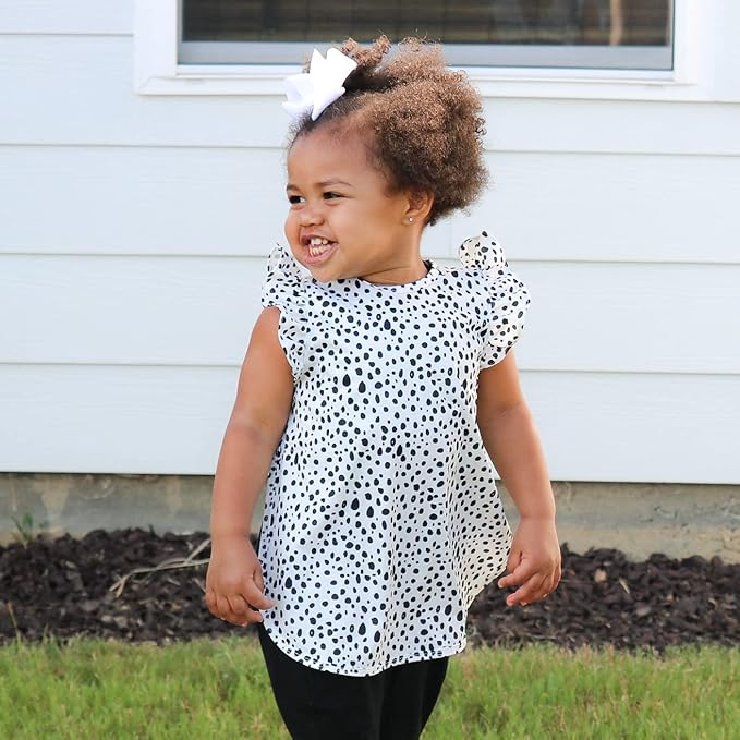 BapronBaby Flutter Organic Dot Bapron - No Neck Tie Safer Bib for Baby & Toddler - Soft Waterproof Stain Resistant - Machine Washable - Sz Baby/Toddler 6m-3T