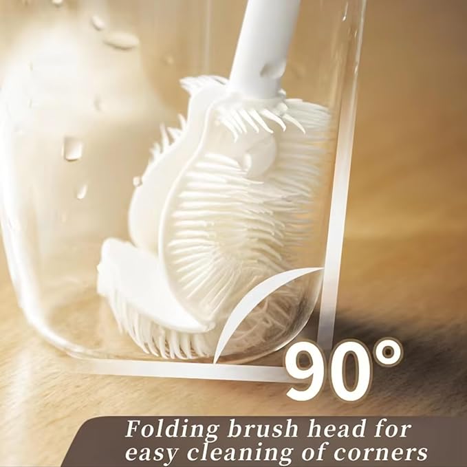 360° Flexible Silicone Bottle Brush with Long Handle, 2025 New Bottle Cleaning Brush, Deep Cleaning Brush for Narrow Neck Bottles, Water Bottles, Baby Bottles, Flasks Soft Bottle Brush (1PC)