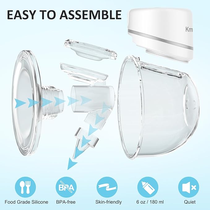 Wearable Breast Pump, Hands Free Breast Pump, Portable Electric Pump with LED Display, Ultra-Quiet and Pain Free- 4 Modes & 12 Levels, 24mm Flange, 2 Pack