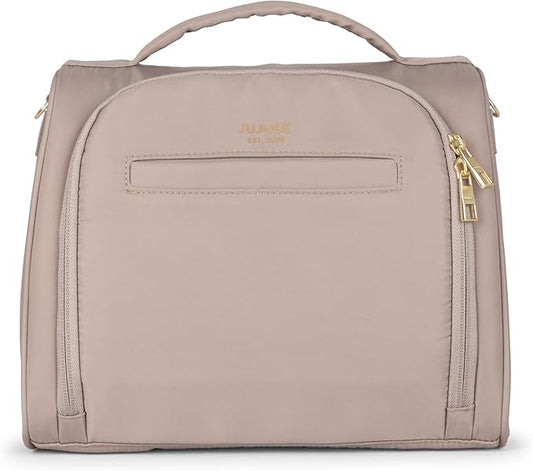 JuJuBe New Insulated Bottle Bag, Breastmilk Storage Bag for Baby Bottles, Insulated Waterproof Lunch Bag or Cooler Bag for Nursing, Milk, Food, Baby Formula, Snacks, Daycare, Taupe, Mother's Day Gift