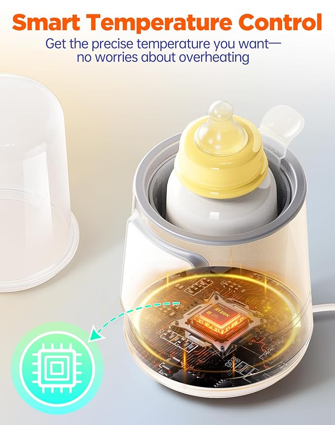 Fast Baby Bottle Warmer for Breastmilk, Smart 12 in 1 Breast Milk Warmer for Baby Essentials with Timer Temperature Control, Sterili-zing, Water Bath Technology, Baby Warmer for All Bottles Food Jars