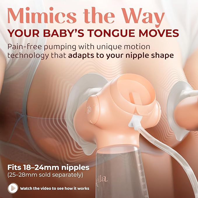 Annabella Double Electric Breast Pump - Simulates Baby’s Tongue with Adjustable Shield (18-24mm)