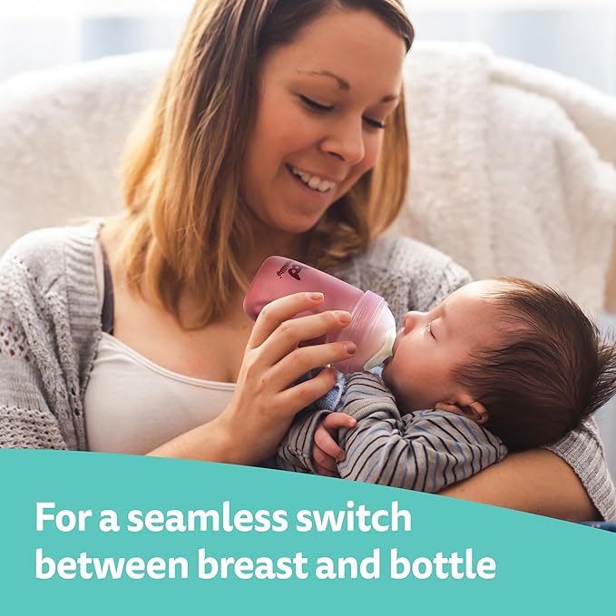 Herobility Glass Baby Bottle - 7.8 fl oz/220 ml - 3 Pack | Heat Sensing Color-Changing Bottle with Double Anti-Colic Nipple - Silicone Coating - Breastlike Nipples for Newborn Babies - Teal Color