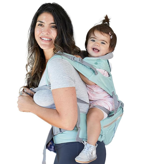 Baby Carrier - 6-in-1 Ergonomic Soft Carrier with Hip Seat and Large Storage, Front and Back Positions, Adjustable Waist Up to 43 Inches, for Infants Aged 2-36 Months, Weighing 6-45 lb