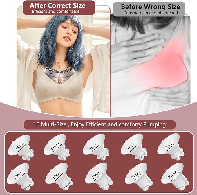 2pcs Upgraded Flange Inserts 16mm Compatible with Momcozy/Medela/Spectra/eufy/Elvie/Lansinoh/TSRETE/Paruu Wearable Pump with 24mm Shields/Flanges, Reduce 24mm Nipple Tunnel Down to 16mm