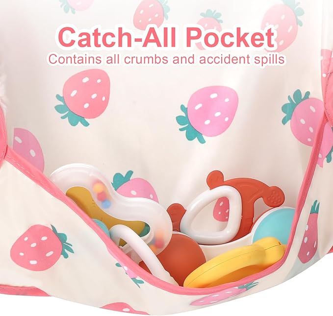 Accmor Baby Bibs, Waterproof Baby Toddler Bibs, Apron Smock Bib for Baby Boys Girls, Essential Must Have for Eating, Feeding