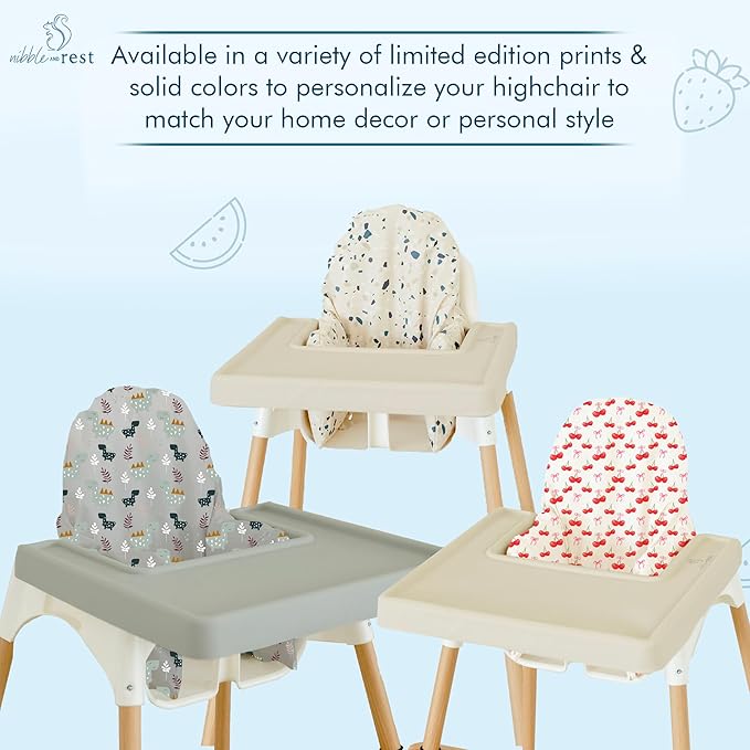 Nibble and Rest Highchair Cushion Cover for Inflatable Cushion, Compatible for IKEA Antilop Highchair,Accessories Stain-Proof and Wipeable Cover (Cushion NOT Included)(Earthyterrazzo)