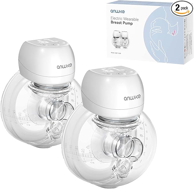 Ultra-Light 193g Hands Free Breast Pump – Quiet & Portable for Home, Work & Travel, LCD Display, 2 Modes & 9 Levels, Rechargeable Wearable Breastfeeding Pump with 21mm/24mm Flanges (White)