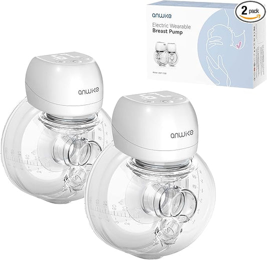 Ultra-Light 193g Hands Free Breast Pump – Quiet & Portable for Home, Work & Travel, LCD Display, 2 Modes & 9 Levels, Rechargeable Wearable Breastfeeding Pump with 21mm/24mm Flanges (White)