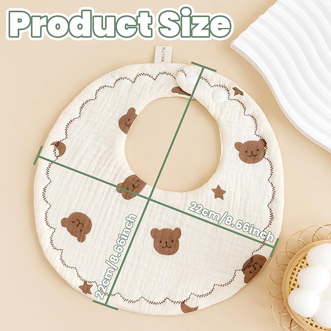 Baby Bibs Muslin Bibs for Baby Girl Boy for Drooling and Teething 10 Pack