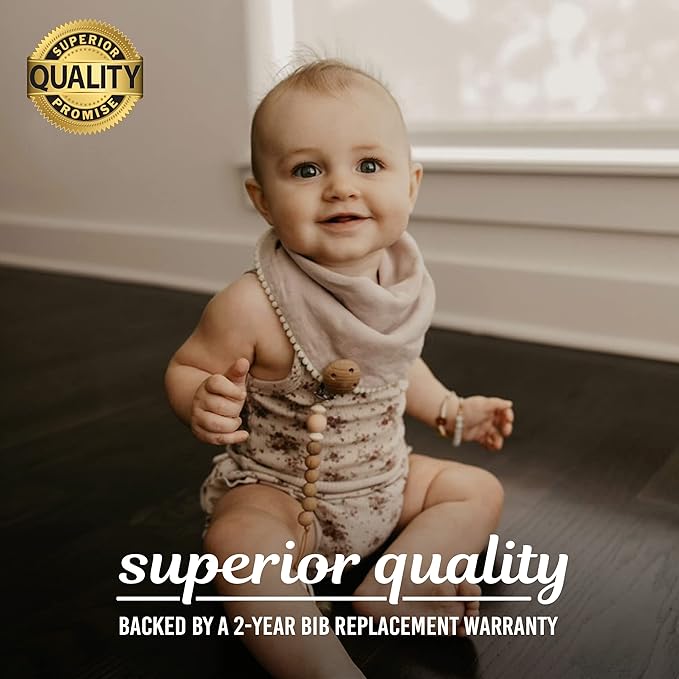 Kishu Baby Indi - Fairtrade Organic Baby Bibs for Girls or Boys - Rounded, 4-Way Reversible, 8 Layer Muslin Drool Bibs