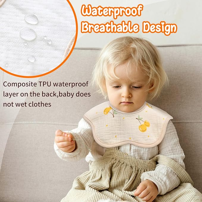 Baby Bibs Muslin Bibs 8 Pack for Drooling and Teething for Unisex Girls Boys