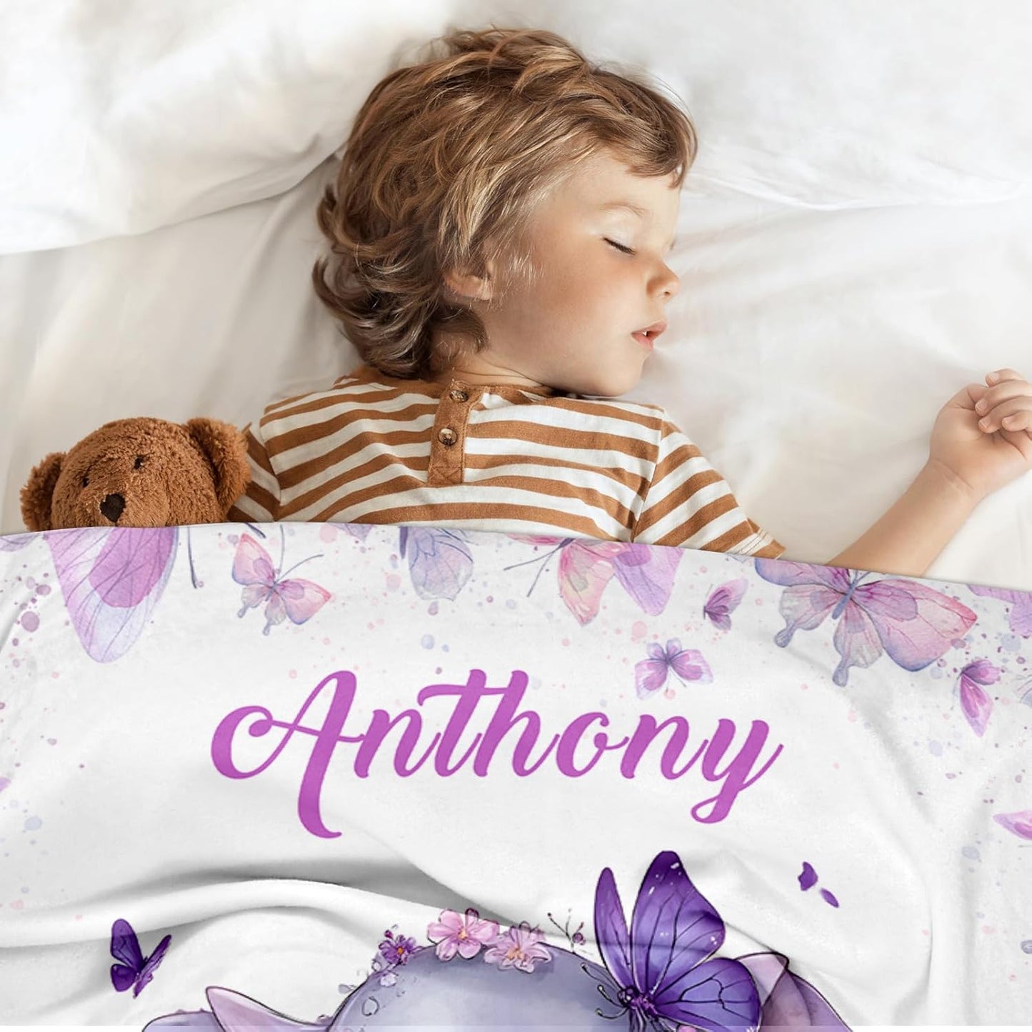 Ship Next Day, Personalized Baby Blankets - Printed in USA, Custom Name Blanket, Baby Blanket with Name, Ultra-Soft Cozy Fleece Blankets, Gifts for Baby Newborn Toddlers Boys & Girls Kids