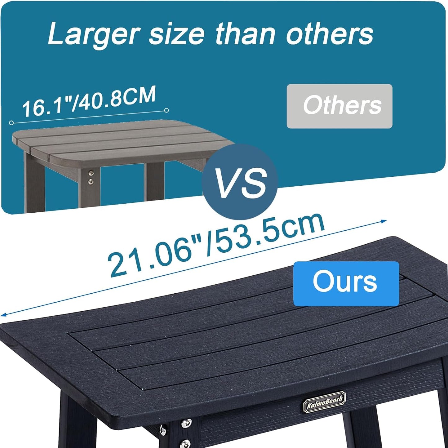 Large HDPS Shower Stool, Shower Bench for Inside to Sit On, Waterproof Bathroom Chair Seat for Shaving Legs, Foot Rest Stool with Storage Shelf, Non-Slip & No Maintenance, Black