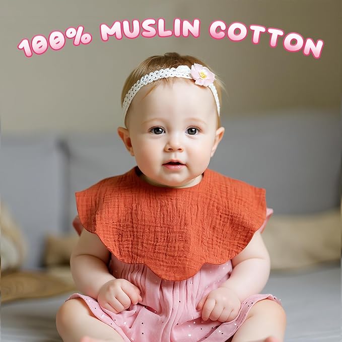 Baby Bibs Muslin Drool Teething Drooling Bibs for Baby Girl Boy Muslin Cotton