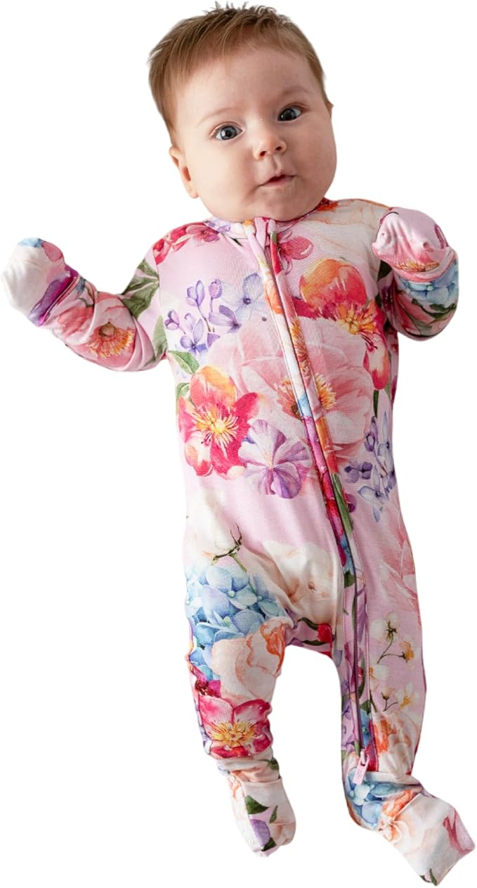 Posh Peanut Convertible Baby Sleepers - Girls Footless Baby Pajamas with 2 Way Zipper for Easy Diaper Changes