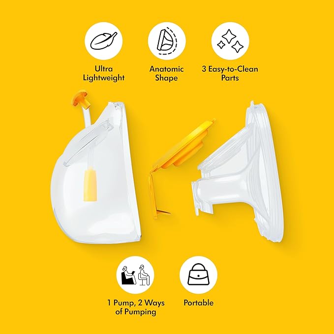 Medela Hands-Free Collection Cups, Compatible with Freestyle Flex, Pump in Style with MaxFlow, and Swing Maxi Electric Breast Pumps, 1 Set of 2 Cups