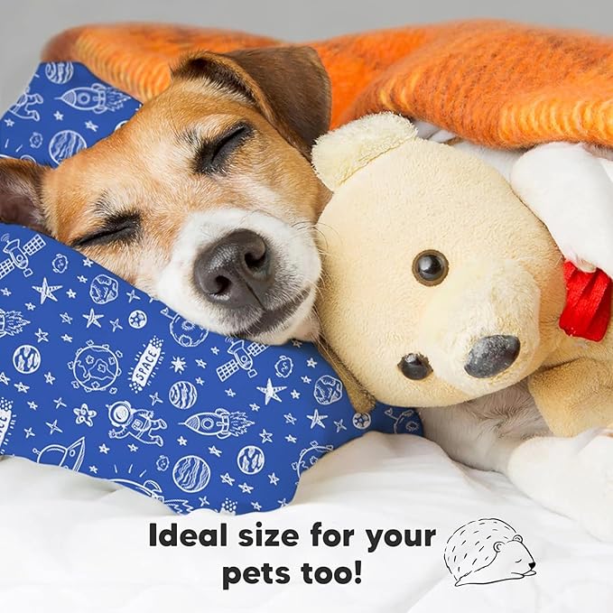 Toddler Pillow with Pillowcase - 13x18 My Little Dreamy Kids Travel Bed Pillows for Sleeping, Organic Cotton Small Pillowcase, Soft & Breathable, Machine Washable,Toddlers 2-5 Years Old(Off to Space)