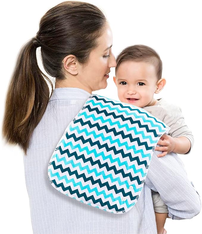 2-in-1 Burp Cloths and Baby Bibs - 6 Pack Large Super Absorbent Soft Cotton Burping Cloths for Spit Up, 3 Layers Thick Baby Burp Rags for Girls & Boys