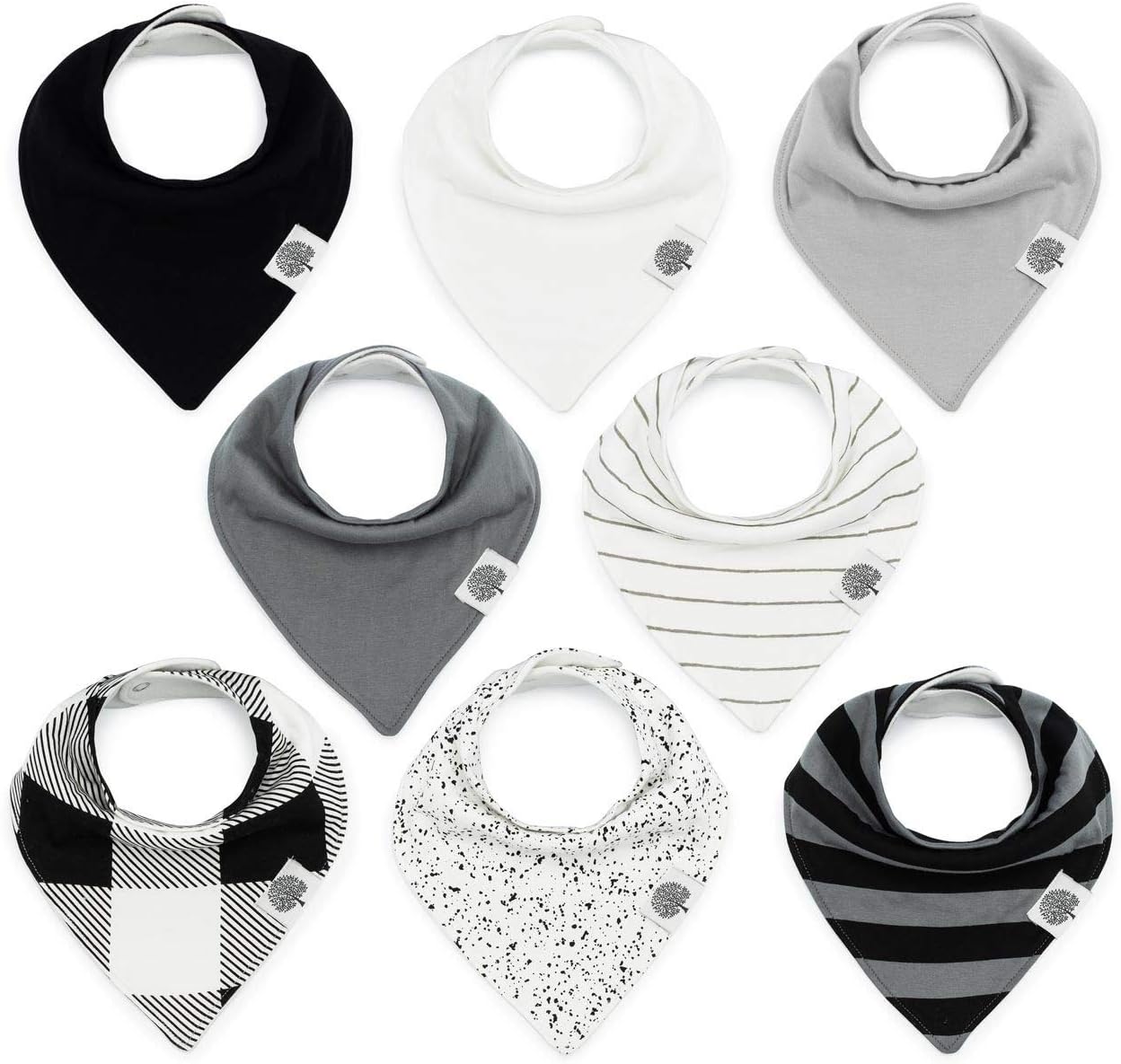 Parker Baby Bandana Drool Bibs 8 Pack Baby Bibs for Boys, Girls, Unisex - Soft & Stylish Teething Bibs for Babies