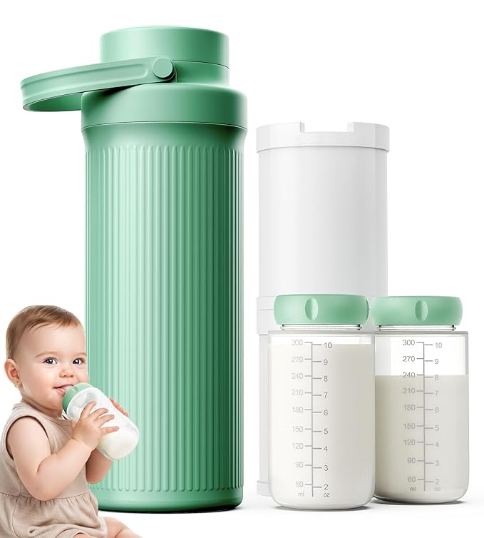 22oz Portable Breast Milk Cooler for Travel - Keeps Milk Fresh for 24 Hours, Large Capacity Breastmilk Chiller with 2 Bottles for Breastmilk Storage, Breastfeeding Essentials for Pumping Moms