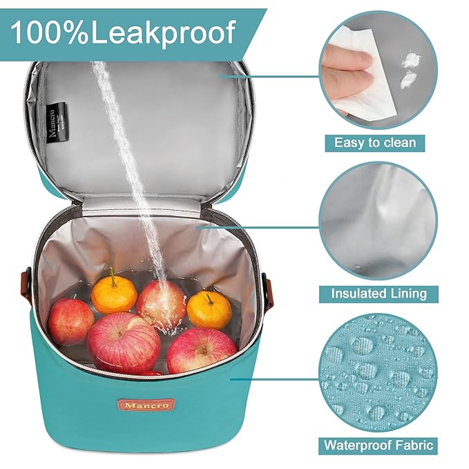 Breastmilk Cooler Bag with Ice Pack, Mancro Insulated Baby Bottle Tote Bag Fits up to 6 Bottles of up to 9 Ounces, Baby Bottle Bag for Nursing Mothers, Green