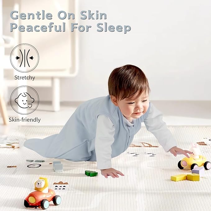 Baby Sleep Sack 12-18 Months Baby Wearable Blanket 100% Cotton TOG 0.5 2-Way Zipper Newborn Sleeping Bag, 3 Pack Comfy Lightweight Sleep Sacks for Babies