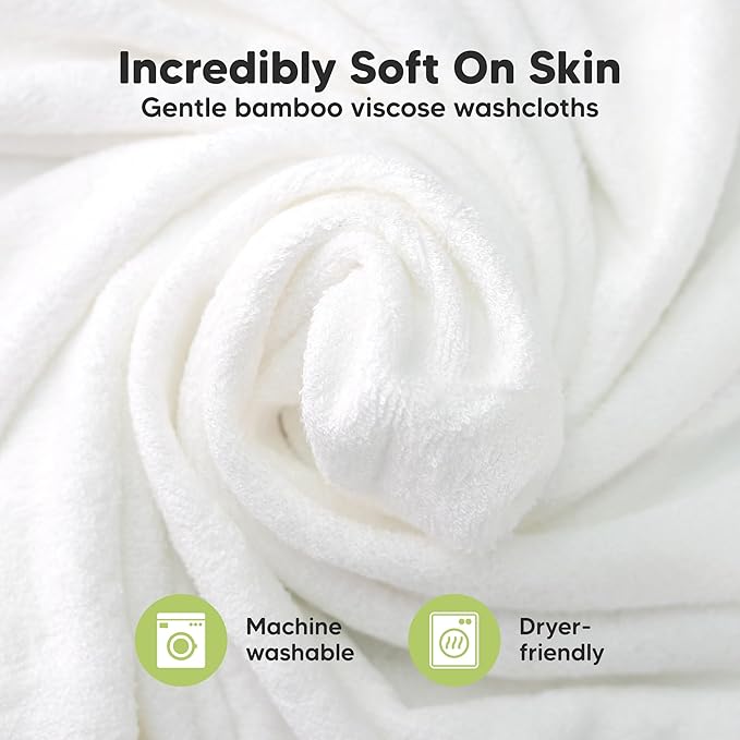 6-Pack Baby Washcloths - Soft Absorbent Viscose from Bamboo Wash Cloths for Babies, Kids, Toddlers, Infant, Newborn Bath Towels,Gentle on Sensitive Skin,10x10 Reusable Face Towels(Navy Blue)