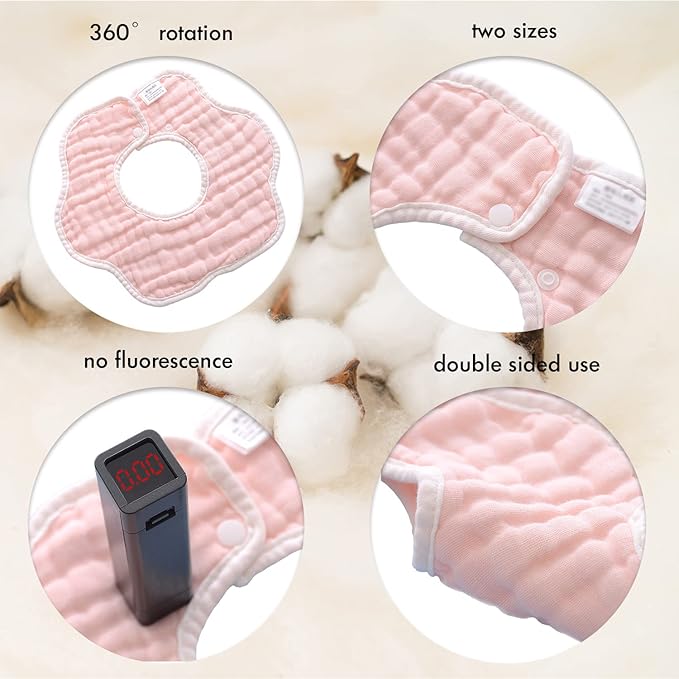 Muslin Baby Bibs for Drooling and Teething Newborn Drool Bibs for Baby Girl Boy