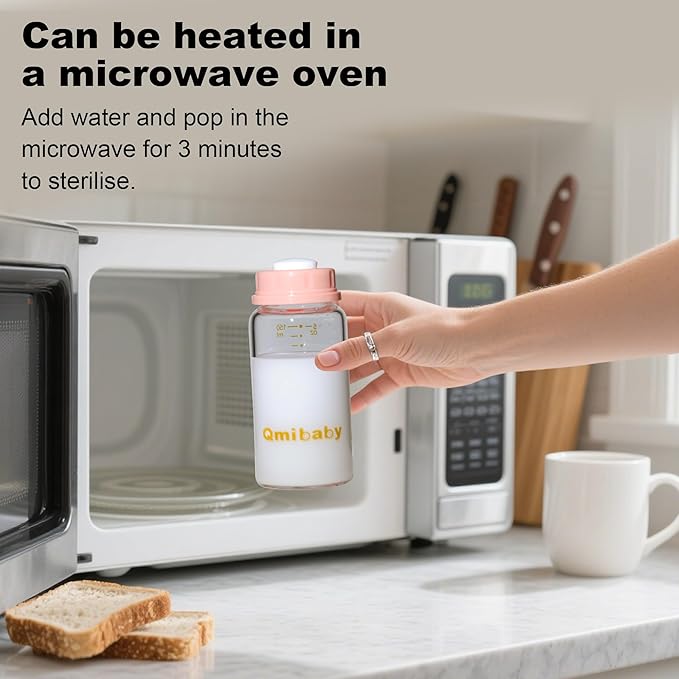 Breast Milk Storage Bottles 150ml 5oz BPA-Free Leak-Proof Baby Bottle Compatible with Medela Breast Pumps for Breastmilk Storage Bottle Breastfeeding 6 Pack (Grey+Pink)