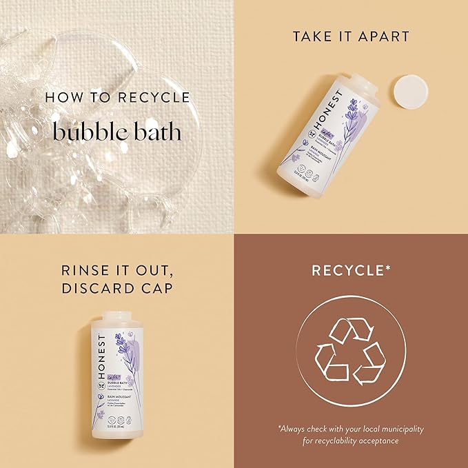 The Honest Company Foaming Bubble Bath, Gentle Tear-Free Hypoallergenic Baby Wash with Naturally Derived Ingredients, Lavender Calm, 12 fl oz