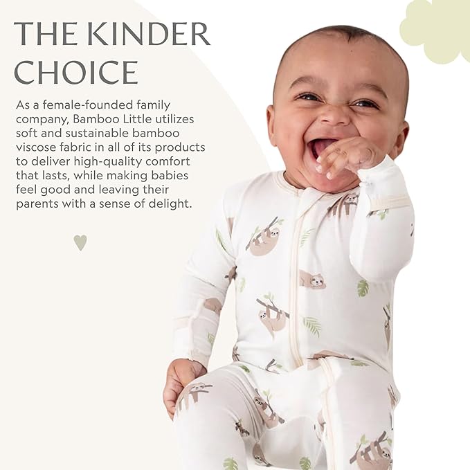 Bamboo Little Soft Baby Footie Pajamas, Baby Clothes, Newborn Sleepers, 95% Viscose and 5% Spandex, 0-24 Months