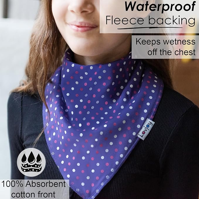 Lovjoy Large Bandana bibs - Special Needs Bibs - For Older Children, Youth and Adults - Practical, absorbent and Stylish