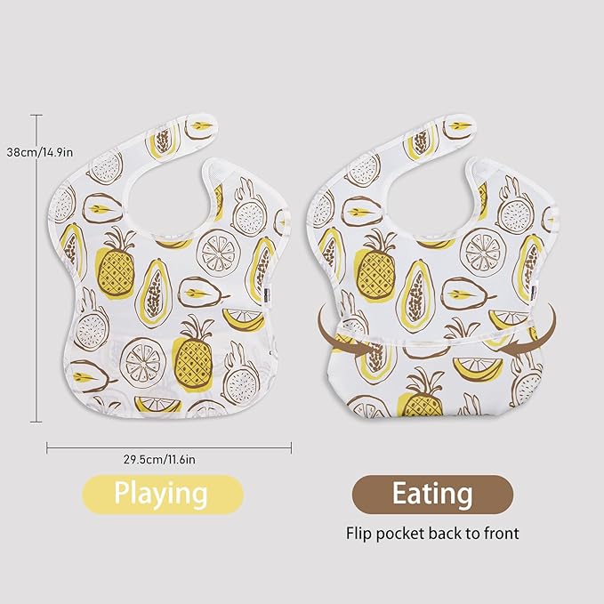 Soarwg Kids Baby Bibs, 5 Pack Waterproof Bibs for Unisex Boys Girls, Essential Must Have for Babies Eating, Feeding