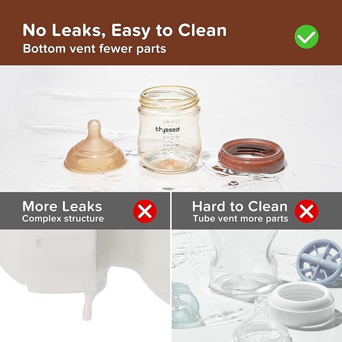 Thyseed PPSU Natural Anti-Colic Baby Bottles | Newborn Breast Like Nursing Bottle for Breastfed Babies with Nipple(3-7 Months),8oz,1 Pack